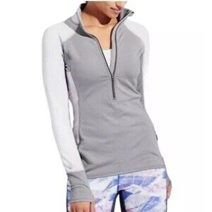 Athleta Heat Zone‎ Half Zip Pullover Jacket Reflective Mock Neck Women Small